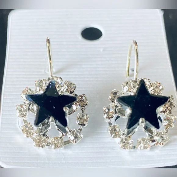 Elle Crystal Black Star Earrings - Picture 4 of 6